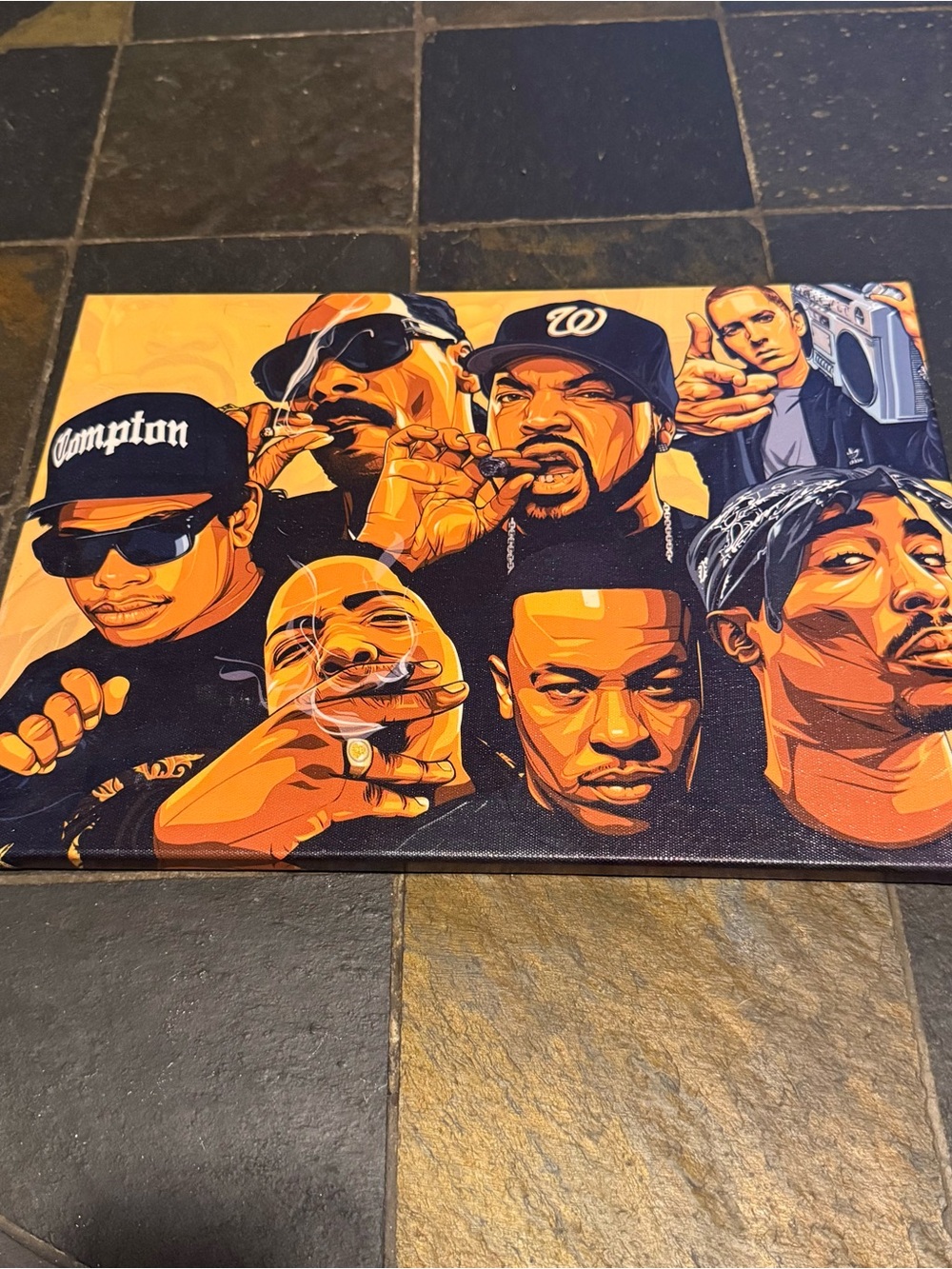 Orange Hip-Hop Legends Art Print - Unbranded